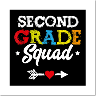 Second Grade Squad Shirt Teacher Student Kids Back To School Posters and Art